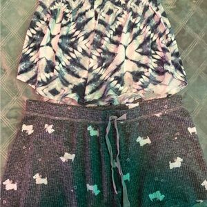 Cozy Tie-Dye and Dog Print Sleep Shorts